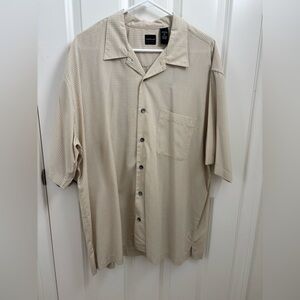 Arrow Tan Casual Button Down Shirt Lightweight Cotton Blend